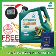 ORIGINAL PETRONAS PTS-15W40 MINERAL 15W40 4L SYNTIUM 500 ENGINE OIL MINYAK HITAM 15W 40 PROTON NISSA