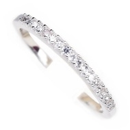 (sz 9,12,14) CZ PETITE ELEGANT WHITE RINGS PLATED WHITE GOLD 925 STERLING PERAK ASLI IMPORT CASUAL c