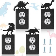Peryiter 4 Pcs Dinosaur Light Switch Cover Wall Plate Outlet Single Toggle Light Switch Plates Cover