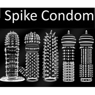 Premium crystal sleeve spike dotted with sponge sarung condom reusable beaded protruding duri ring m