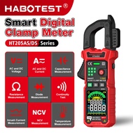 HABOTEST HT205AS/DS Digital Clamp Multimeter 600A AC/DC Current and 600V AC/DC Voltage Tester Ohm Co