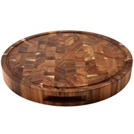 Acacia Wood End Grain Cutting Boards Wooden Butcher Block Meat Cutting Wood Thick Board Round Wood C