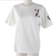 成色極佳，愛馬仕 2022春夏 FAUBOURG RAINBOW Cartouche 微棉短袖T卹，白色，34碼，法國製造，正品，女款