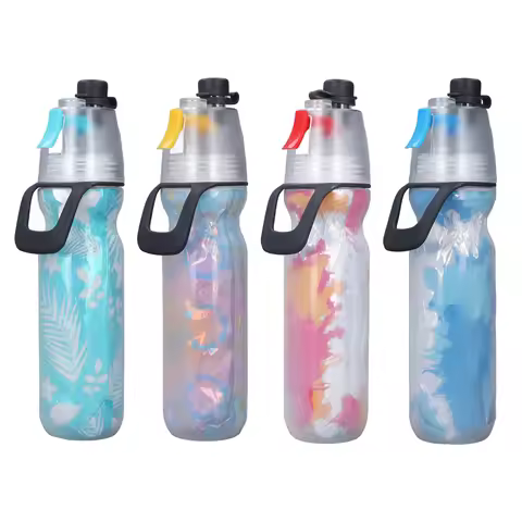 Misting Sports Water Bottle Ergonomic Fine Mist Reusable Lightweight Carry Loop Misting Water Bottle