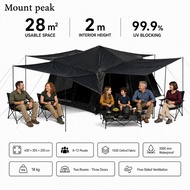 Mount Peak Khemah unta Outdoor camping tent, 8-12 person full coverage, silver-coated rainproof tent