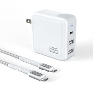 HEASH 67W MacBook Charger USB C, (FCC&ETL Certified) Compact Foldable 3-Port Charger Designed for Ma