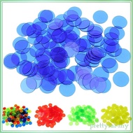 [PrettyiadaMY] Pack of 100 Bingo Chips (Multi Color)  1.5cm Translucent Markers for Bingo, Counting 