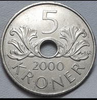 Koin 5 Krone bolong Norway Norwegia Koleksi Uang Logam Coin Asing Kuno Jadul Luar Negeri Mancanegara