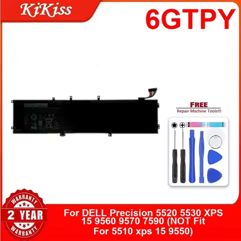 6GTPY Battery For DELL Precision 5520 5530 XPS 15 9560 9570 7590 (NOT Fit 5510 Xps 9550) Lithium Pol