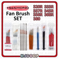 Hwahong Synthetic Hair Artist Paint Brush Set – 320R, 333R, 337R, 345R, 356R, 368R, 380R
