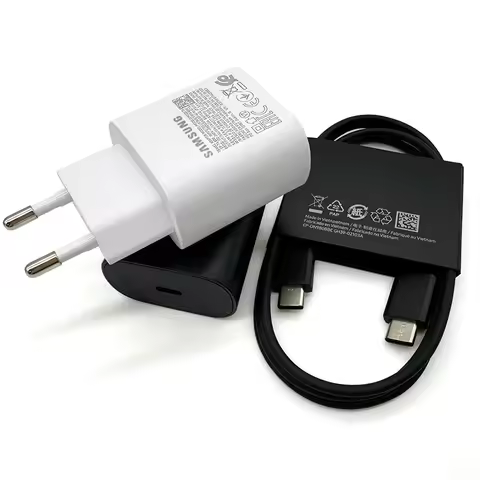Samsung PD 25W Charger EU Super Fast Charging PD Adapter Daul Type C Cable For Galaxy S21 S23 S20 Ul