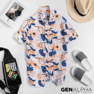 Áo sơ mi đi biển nam nữ GEN ALPHA sơ mi tay ngắn kate thái cao cấp du lịch GEN535