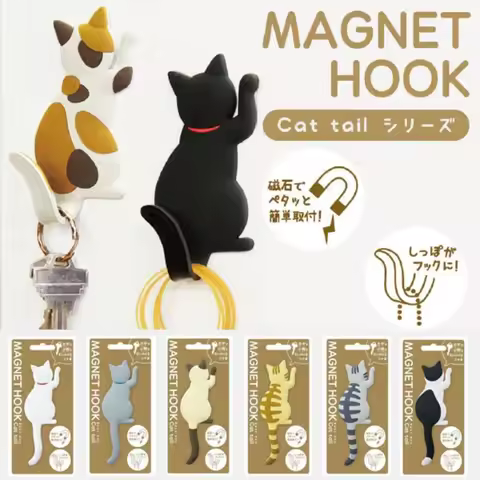 Japanese Cartoon Animal Fridge Magnet Animal Magnetic Decorative Hook Porch Key Hook Cat Fridge Magn