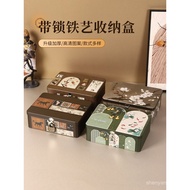 Storage Storage Box Rectangular Locked Iron Box Medieval Style Storage Box Privacy Storage Money-Sav