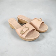 莉亞精品♡ Chanel 粉膚木底拖鞋 #37.5 二手