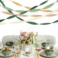 Sage Green Crepe Paper Streamers - 5 Rolls Boho Wedding Party Decor for Birthday Bridal Baby Shower
