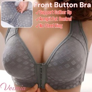【Veimia】Front Button Push Up Bra Anti-Sagging Full Cup Women Underwear