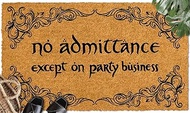 No Admittance Except on Party Business Faux Coir Mat 23.6"x15.7" Door Mat Outdoor Entrance Large, Ga