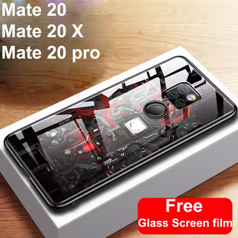 New For Huawei Mate 20 pro X phone Case Tempered glass cover For Huawei Mate20 pro X Protective casi
