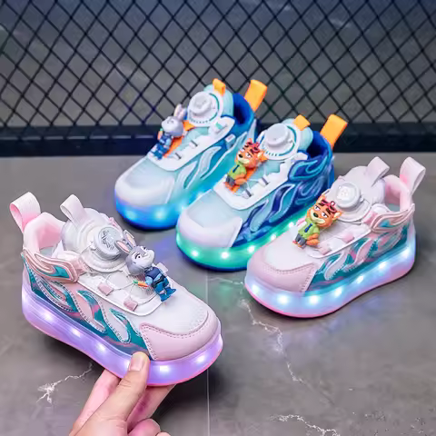 2026 Disney Nick Wilde Judy Children's Glowing Roller Skating Shoes Boys Girls Fluorescent Sports Br
