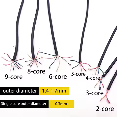 Soft Headphone Cable DIY Insulated Connecting Wire Multi Stranded Enameled Wire 2-Core 3-Core 4-Core