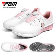 PGM รองเท้าผู้หญิงกีฬากอล์ฟผู้หญิงรองเท้ากอล์ฟกันน้ำซุปเปอร์ไฟเบอร์กันลื่นเล็บหมุนหัวเข็มขัด/ลูกไม้สไตล์