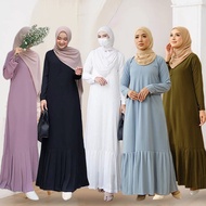 JOJOBars Pleated Raya Plus Size S-2XL Maxi Dress Jubah Abaya Muslimah Long Dress Breastfeeding Friendly