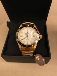 A Bathing Ape Bapex Type 1 Gold Black White Watch 金色黑圈白底