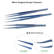 QSWTITAN Ophthalmic Forceps with Platforms Microsurgical Tweezers Double Eyelid Plastic Forceps Opht