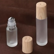 Refillable Frosted Glass Vial, Essential Oil Bottle, Roller Bottle With Stainless Steel Ball, Wood G
