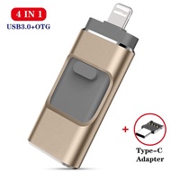 pendrive for iPhone 12/7/7Plus/8/X Usb/Otg/Lightning 4 in 1 OTG Usb Flash Drive For iOS/TypeC External Storage Devices PenDrive