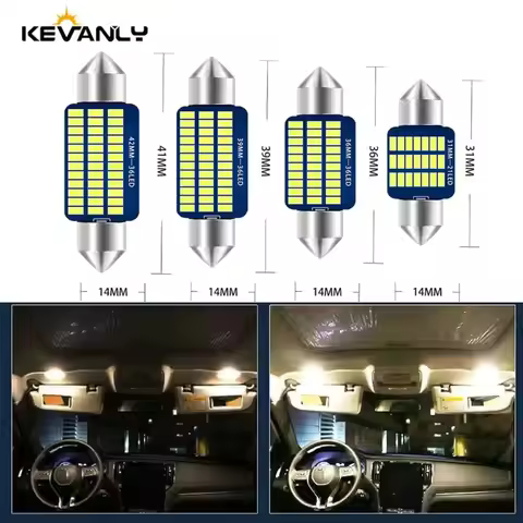 10PCS Festoon C5W LED 31 36 39 41mm 4014 Chips LED Canbus C10W Car LED Interior Reading Light Dome L