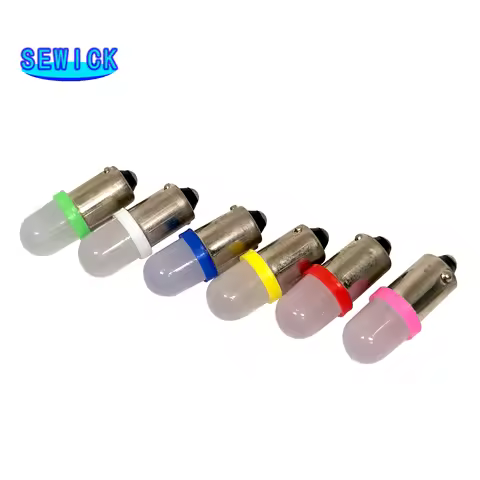 100X Non Polar AC DC 6V 6.3V BA9S T4W #44 #47 Base LED F10 Wedge With Frosted Len Non Polarity Pinba