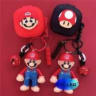 for EarFun Air Pro4i TW230 Case Cartoon Mario Keychain Pendant Cute Finger Ring Lanyard Silicone Sof