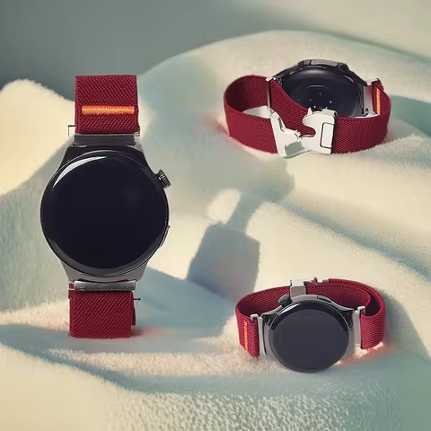 20/22mm Parachute Buckle Nylon Elastic Loop for amazfit Watch for GTR 42MM Nylon Elastic Watch Band 