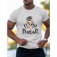 Men's Dakar Rally Graphic T-Shirt - Heavyweight 180gsm 100% Cotton Tee, Off-Road Racing Shirt for Mo