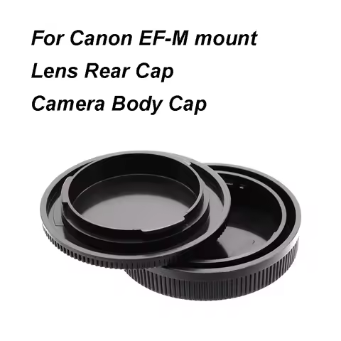 For Canon APS-C EOS EF-M EFM Lens Rear Cap or Camera Body Cap or Cap Set Plastic Black Lens Cap Cove
