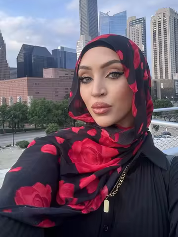 Chiffon Rose Floral Hijab Scarf Woman Muslim Hijab Shawls Islamic Muslim Fashion Turban Ramadan Digi