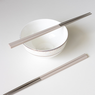 健康愉筷 台灣製不鏽鋼筷 一雙入 奶茶 (長款24.2cm)