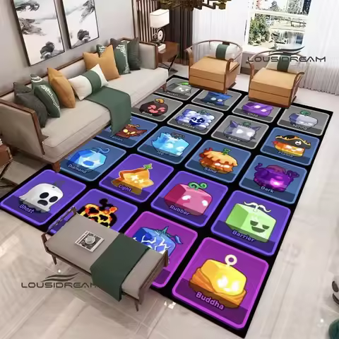 3D game B-blox fruits printed carpet Non -slip carpet bedroom decoration living room decoration wash