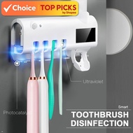 UV Sterilizer Toothbrush & Toothpaste Dispenser Squeezer – USB Rechargeable Holder for Bathroom
