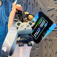 [Accessories Official Flag Store] Cartoon Starry Sky Bear Keychain Couple Cute Car Keychain Nail Cli