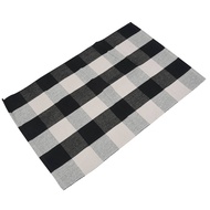 3X Cotton Rugs, Check Rug,23.6Inch X35.4Inch,Checkered Outdoor Rug, (Black and White Porch Rugs)