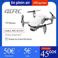 เฮลิคอปเตอร์ V9 4DRC ใหม่กล้อง HD 4K 1080P Wi-Fi อากาศ Fpv ที่เก็บความดันสูงโดรนพับเก็บได้สีเทา Yzl8