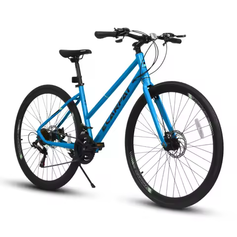 Road Bike with Aluminum Alloy Wheels, 21-Speed Gear System, Disc Brakes, Wide Tires – Ideal for Urba