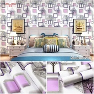 Wallpaper Dinding Kamar Tidur Motif 3D Pohon Kotak Pink Stiker Murah