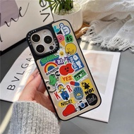 Mini เคสกระจก ขอบดำ ขอบนิ่ม สำหรับไอโฟน 7plus XR i11 i12 proMax i13 proMax i14 proMax i15 proMax opp