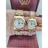 PROKING Couple Gold Watches – Analog Quartz Stainless Steel Jam Tangan Pasangan