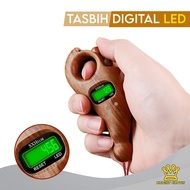 Bright Crown LED Muslim Tasbih Digital Kayu Manik Alat Hitung LED Dogital Tasbih Premiun Original