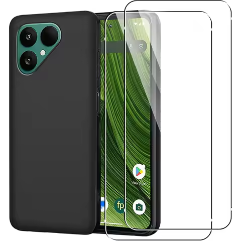 3-in-1 Glass+Silicone Cover for Fairphone 6 Silicone Shell for Fairphone 6 Tempered Glass Screen Pro